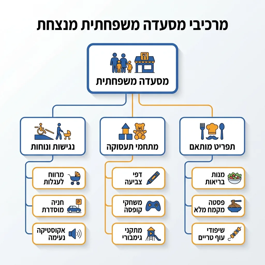 אינפוגרפיקה — מרכיבי מסעדה משפחתית מנצחת: מסעדה משפחתית